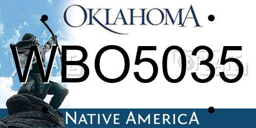 WBO5035 Oklahoma License Plate