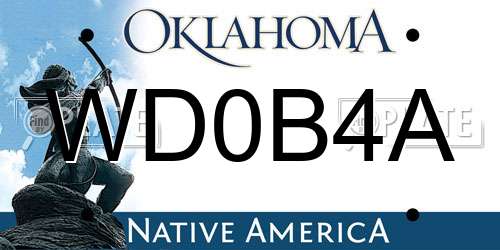 WD0B4A Oklahoma License Plate