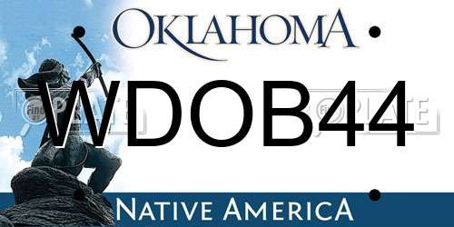 WDOB44 Oklahoma License Plate