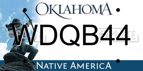 WDQB44 Oklahoma License Plate