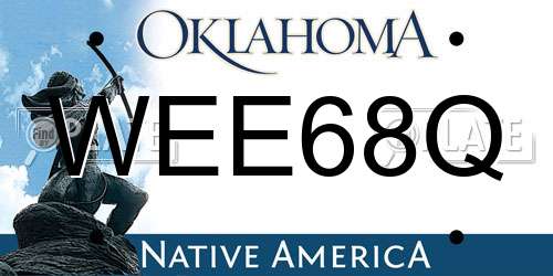 WEE68Q Oklahoma License Plate