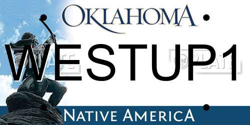 WESTUP1 Oklahoma License Plate