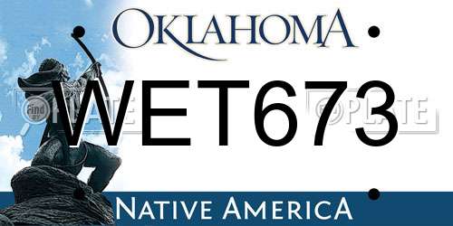 WET673 Oklahoma License Plate
