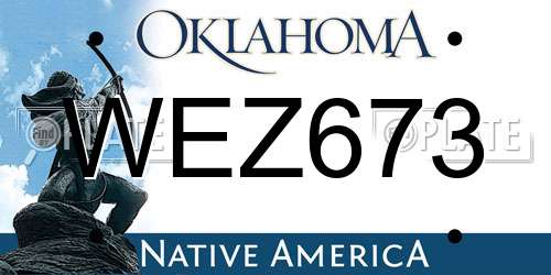 WEZ673 Oklahoma License Plate