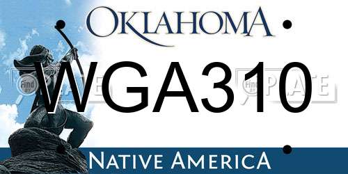 WGA310 Oklahoma License Plate