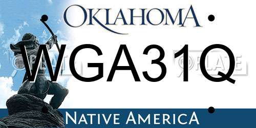 WGA31Q Oklahoma License Plate