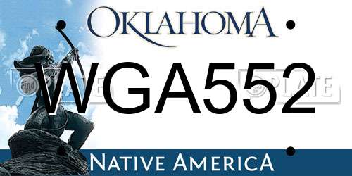 WGA552 Oklahoma License Plate