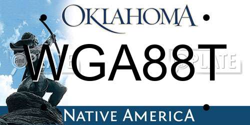 WGA88T Oklahoma License Plate