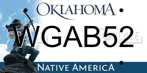 WGAB52 Oklahoma License Plate