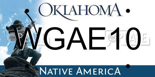 WGAE10 Oklahoma License Plate