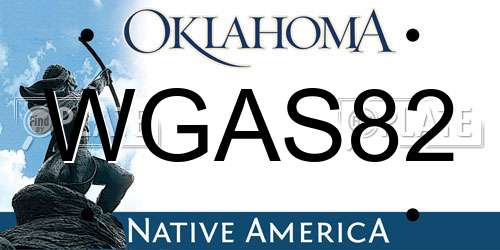 WGAS82 Oklahoma License Plate