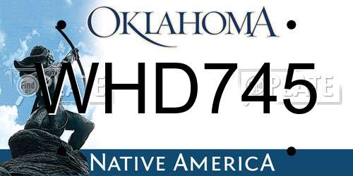 WHD745 Oklahoma License Plate