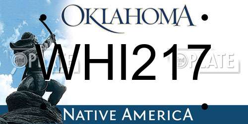 WHI217 Oklahoma License Plate