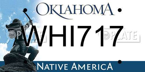 WHI717 Oklahoma License Plate
