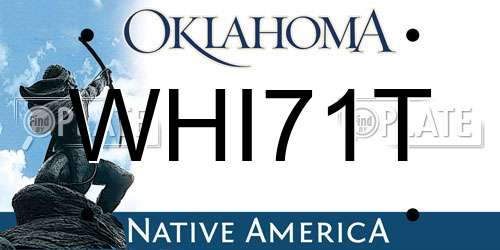 WHI71T Oklahoma License Plate