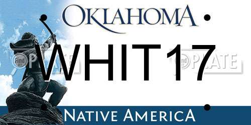 WHIT17 Oklahoma License Plate