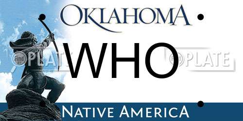 WHO Oklahoma License Plate