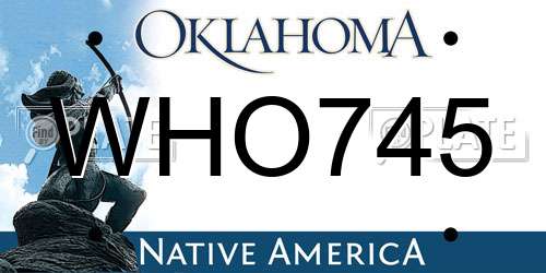 WHO745 Oklahoma License Plate
