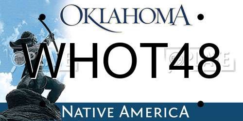 WHOT48 Oklahoma License Plate