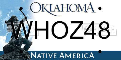 WHOZ48 Oklahoma License Plate