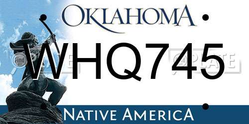 WHQ745 Oklahoma License Plate