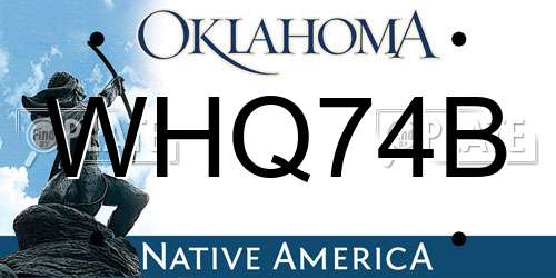 WHQ74B Oklahoma License Plate