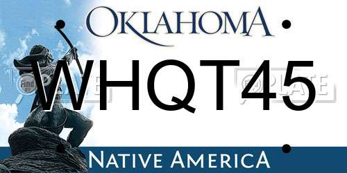 WHQT45 Oklahoma License Plate
