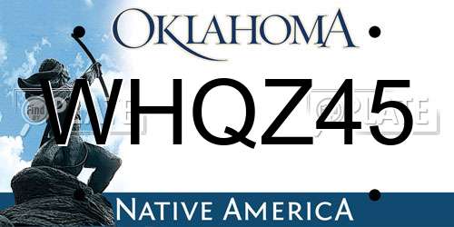 WHQZ45 Oklahoma License Plate