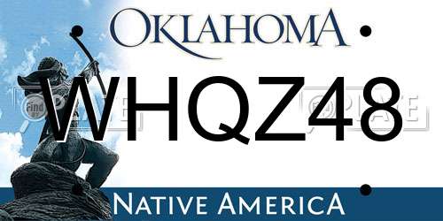 WHQZ48 Oklahoma License Plate