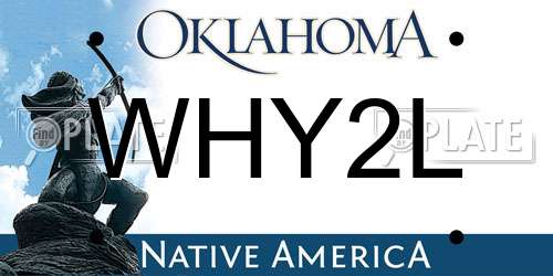 WHY2L Oklahoma License Plate