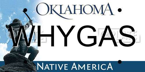 WHYGAS Oklahoma License Plate