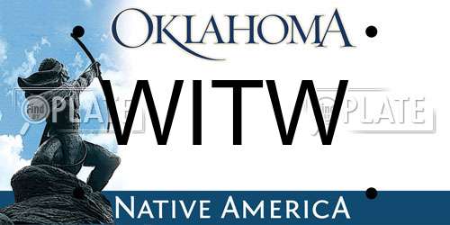 WITW Oklahoma License Plate