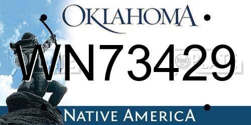 WN73429 Oklahoma License Plate