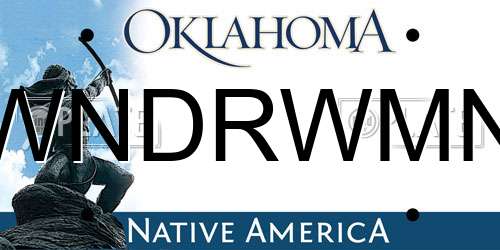 WNDRWMN Oklahoma License Plate