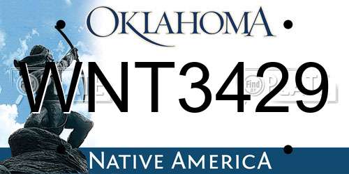 WNT3429 Oklahoma License Plate