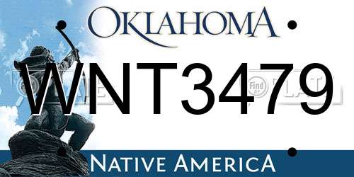 WNT3479 Oklahoma License Plate