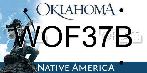 WOF37B Oklahoma License Plate