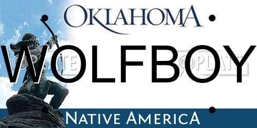 WOLFBOY Oklahoma License Plate