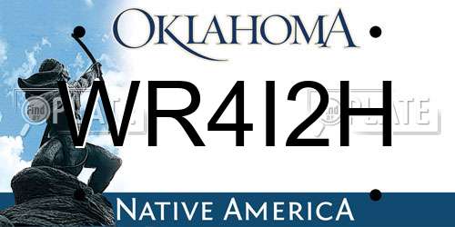 WR4I2H Oklahoma License Plate