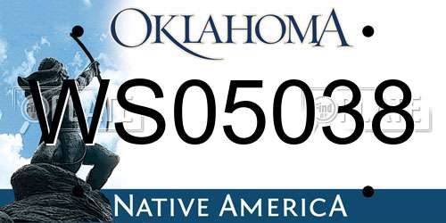 WS05038 Oklahoma License Plate