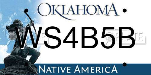 WS4B5B Oklahoma License Plate