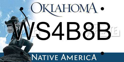 WS4B8B Oklahoma License Plate