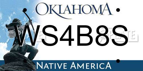 WS4B8S Oklahoma License Plate