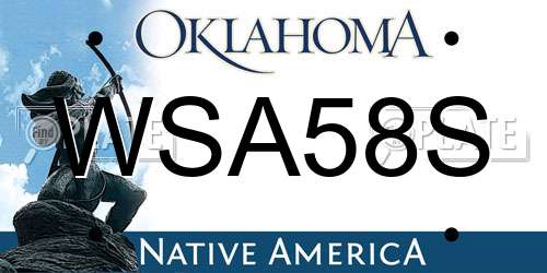 WSA58S Oklahoma License Plate