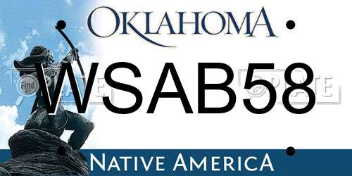 WSAB58 Oklahoma License Plate