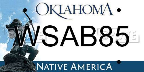 WSAB85 Oklahoma License Plate