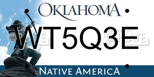 WT5Q3E Oklahoma License Plate