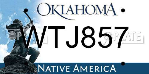 WTJ857 Oklahoma License Plate
