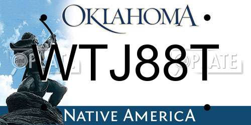 WTJ88T Oklahoma License Plate