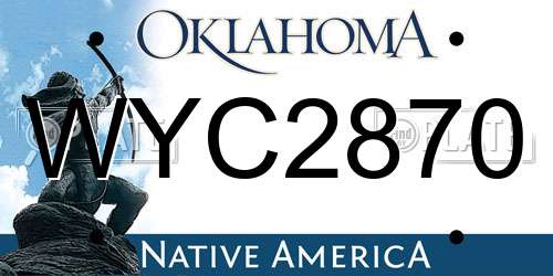 WYC2870 Oklahoma License Plate